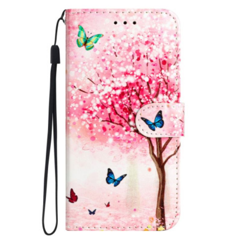 Kožené Puzdro Xiaomi 14t Pro Kryt Na Mobil Čerešňový Kvet