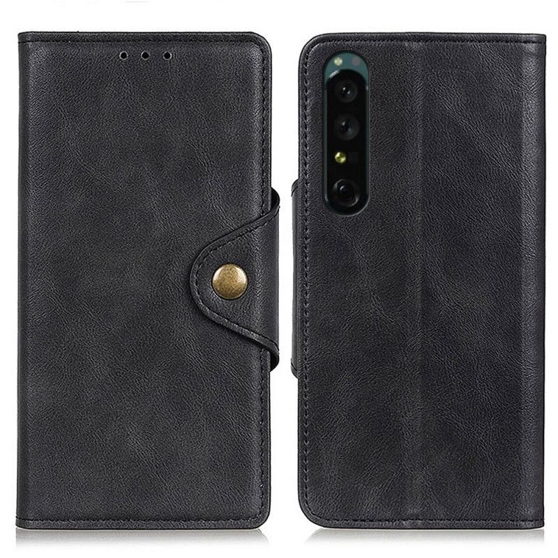 Flipové Puzdro Sony Xperia 1 IV Gombík Z Umelej Kože