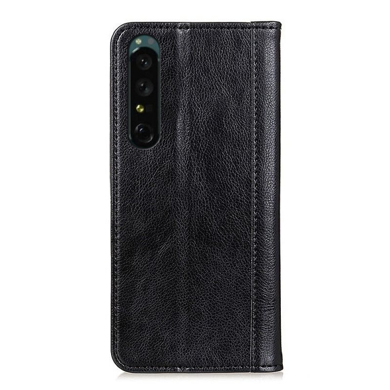 Flipové Puzdro Sony Xperia 1 IV Kožené Puzdro Klasická Štiepaná Koža