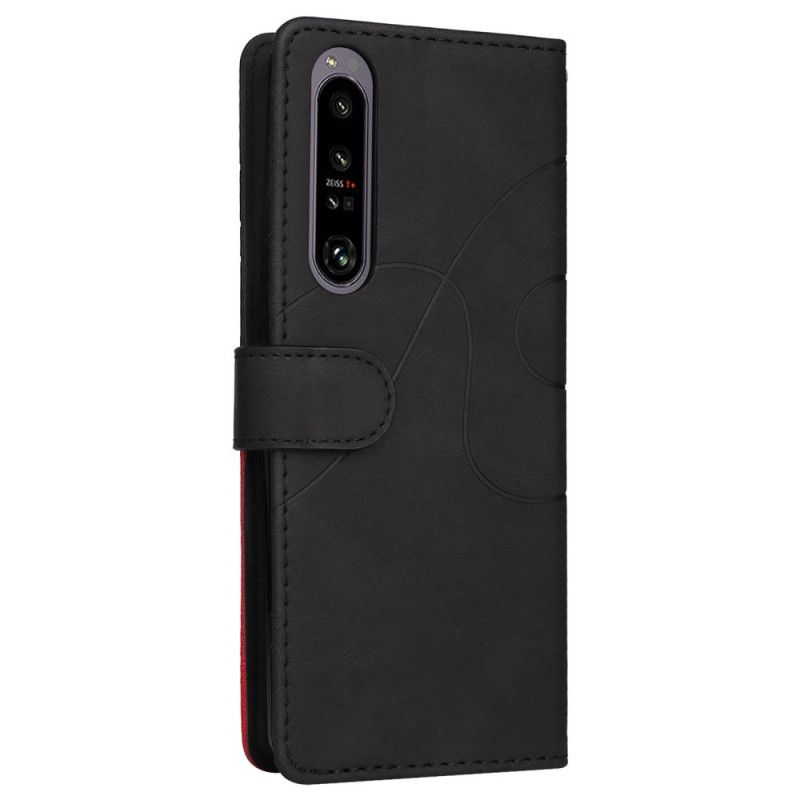Kožené Puzdro Sony Xperia 1 IV Dvojfarebný Remienok