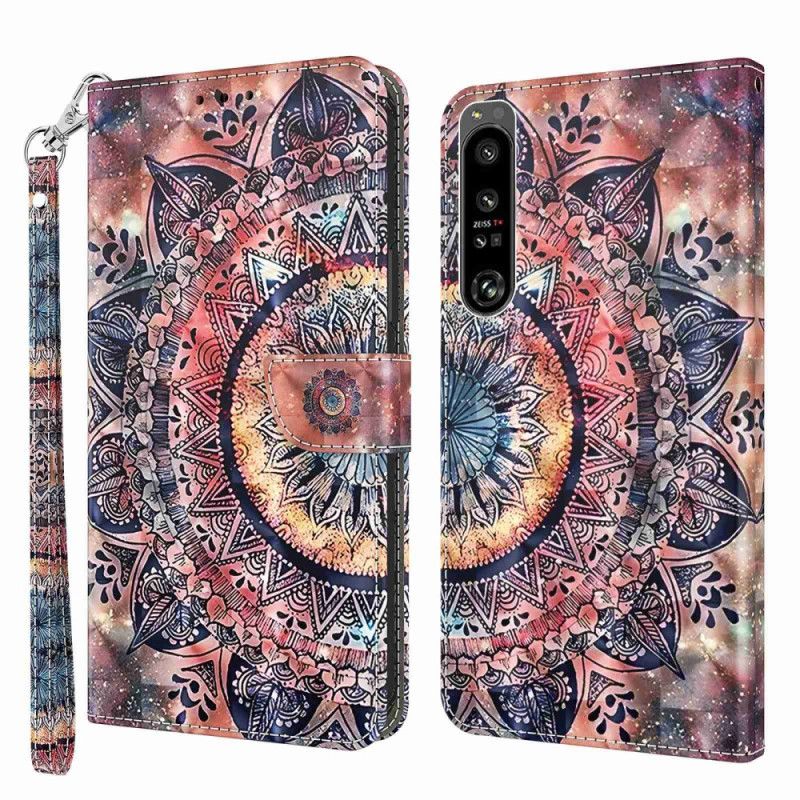 Kožené Puzdro Sony Xperia 1 IV Farebná Strappy Mandala