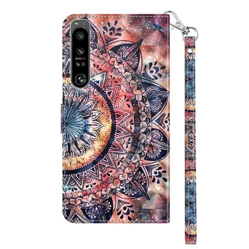 Kožené Puzdro Sony Xperia 1 IV Farebná Strappy Mandala