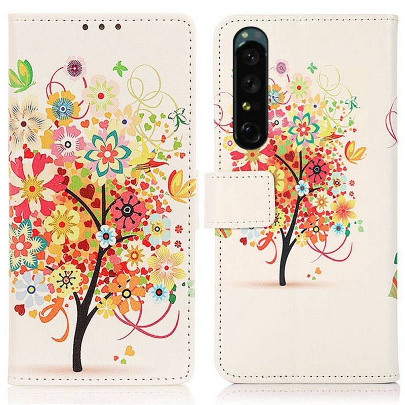 Kožené Puzdro Sony Xperia 1 IV Kvitnúci Strom