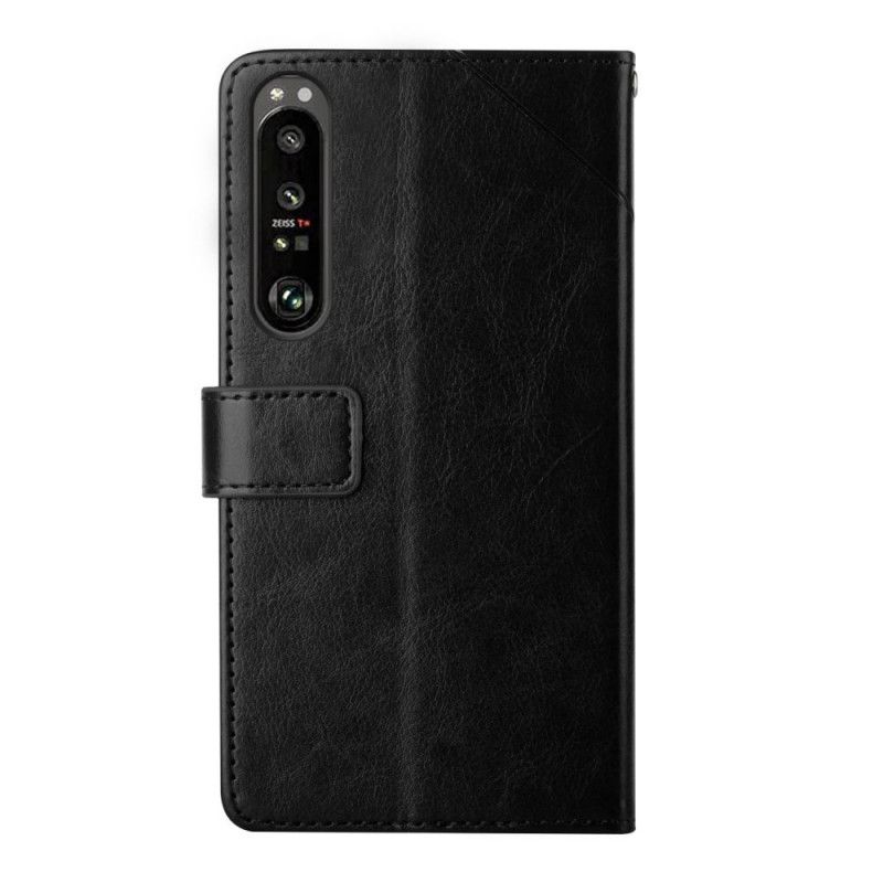 Kožené Puzdro Sony Xperia 1 IV Popruhový Vzor Y