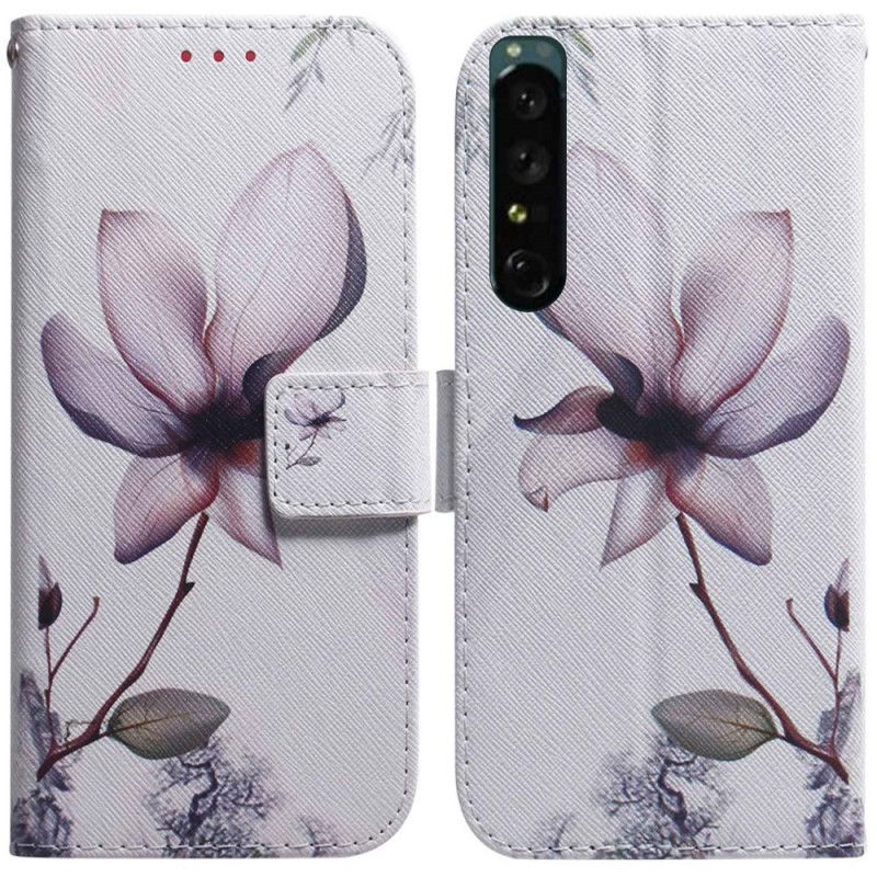 Kožené Puzdro Sony Xperia 1 IV Vintage Kvet Ruže