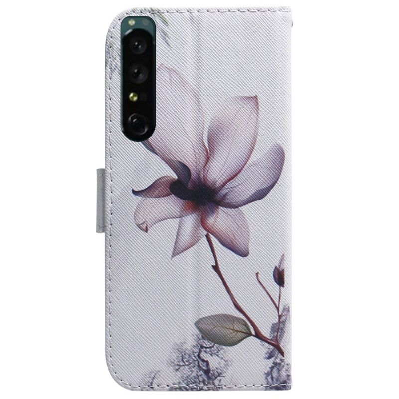 Kožené Puzdro Sony Xperia 1 IV Vintage Kvet Ruže