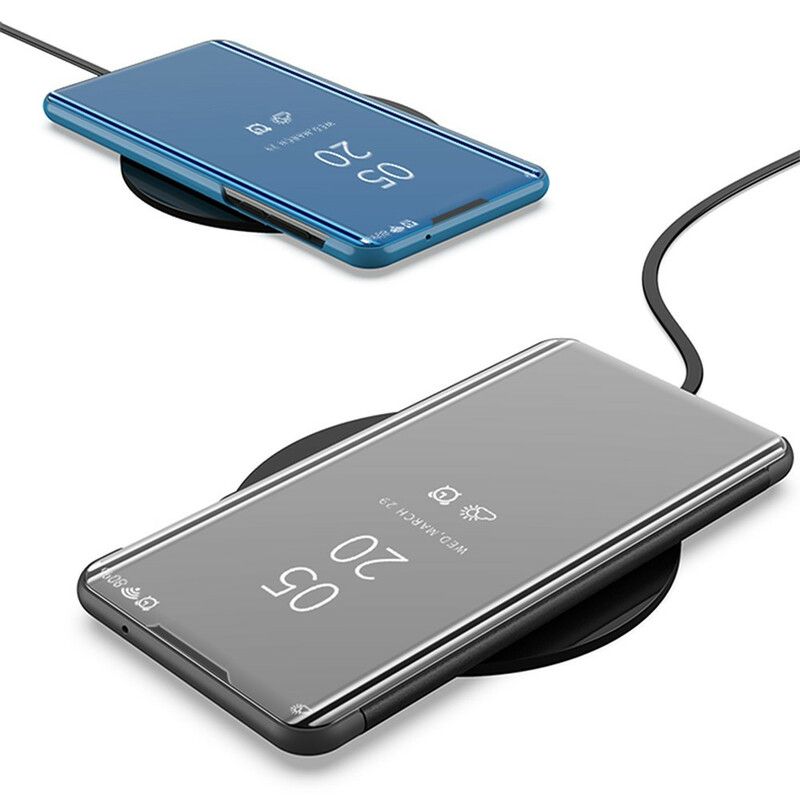 Flipové Puzdro Samsung Galaxy S21 FE Kožené Puzdro Zrkadlo