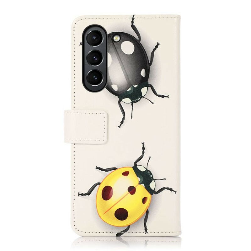 Kožené Puzdro Samsung Galaxy S21 FE Lienky