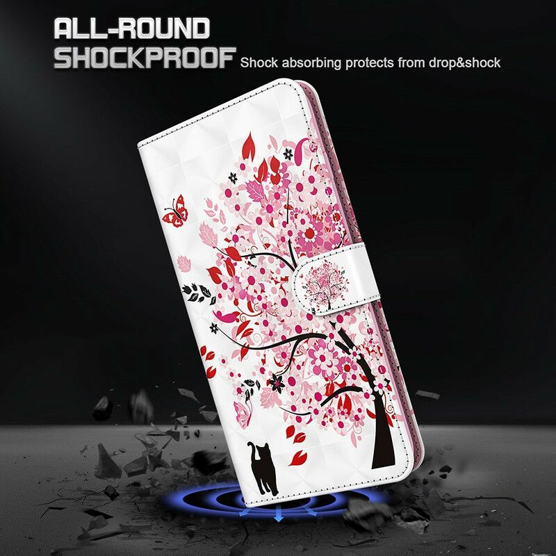Kožené Puzdro Samsung Galaxy S21 FE Ružový Strom