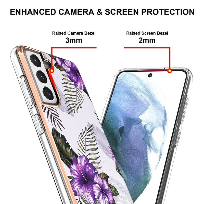 Kryt Samsung Galaxy S21 FE Fialové Kvety