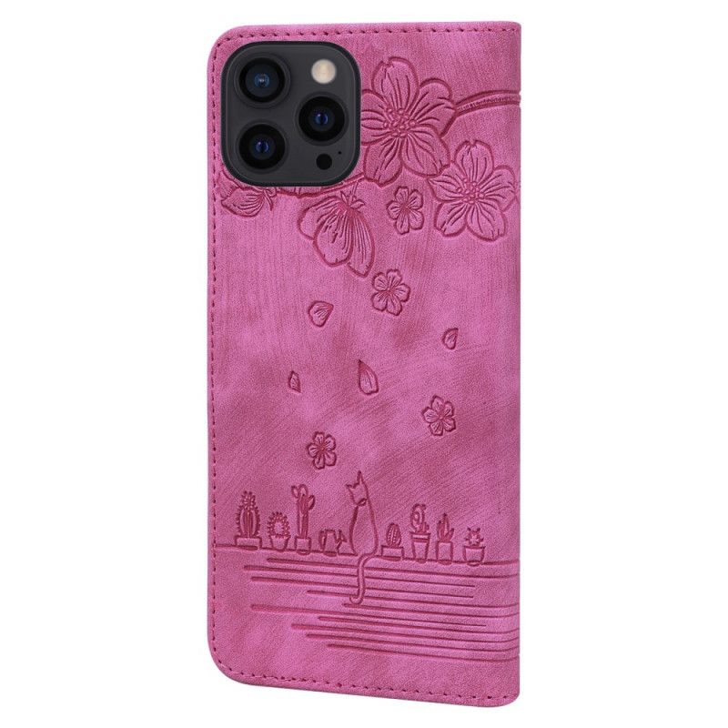 Kožené Puzdro iPhone 15 Pro Max Tangá Cat Daydream