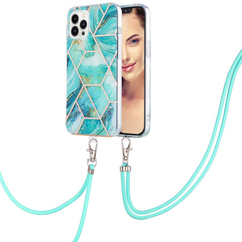 Kryt iPhone 15 Pro Max Štýlová Mramorová Šnúra
