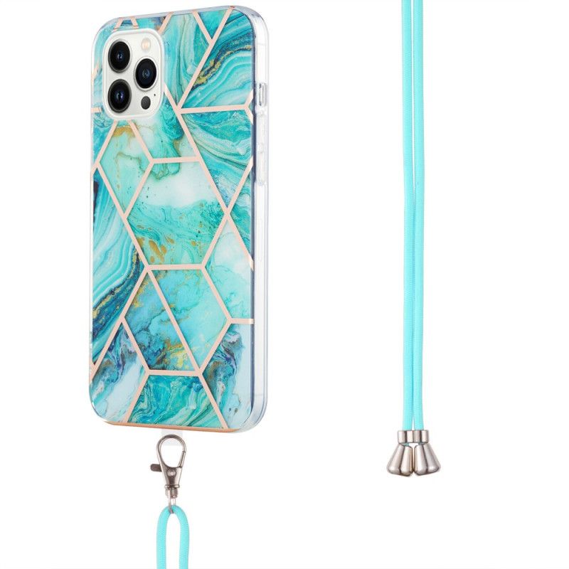 Kryt iPhone 15 Pro Max Štýlová Mramorová Šnúra