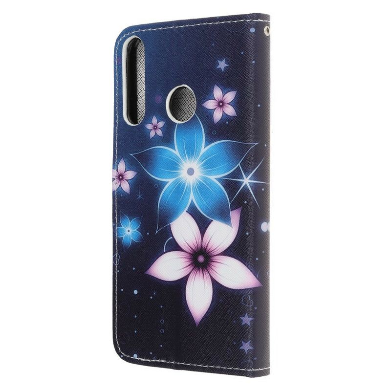 Kožené Puzdro Huawei Y7p Kvety Lunárneho Popruhu