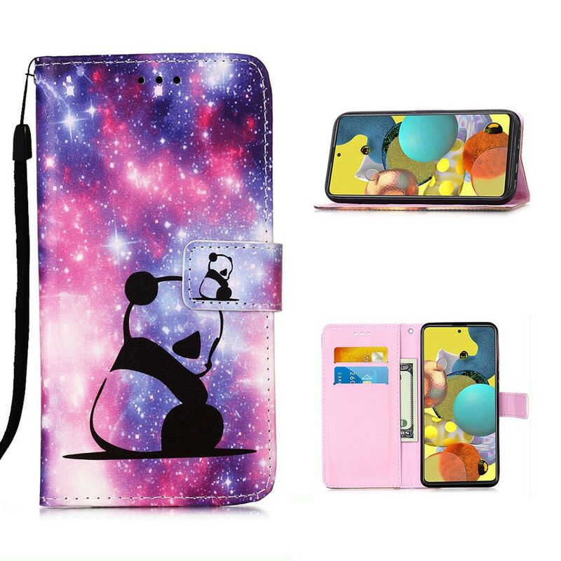 Flipové Puzdro Samsung Galaxy A51 5G Galaxia Panda