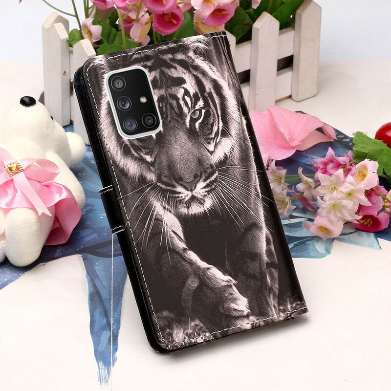 Kožené Puzdro Samsung Galaxy A51 5G Nočný Tiger