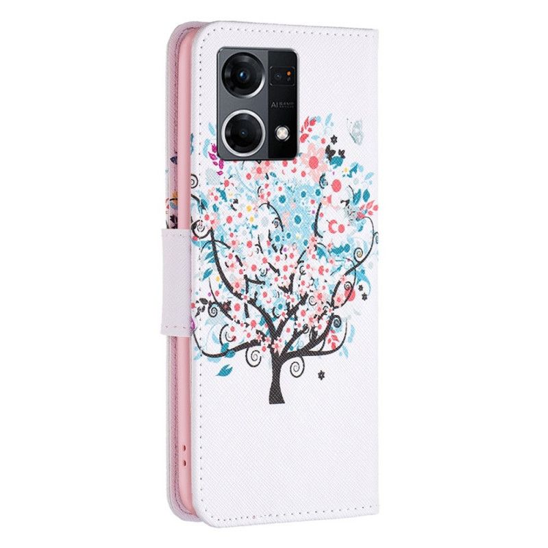 Flipové Puzdro Oppo Reno 7 Rozkvitnutý Strom