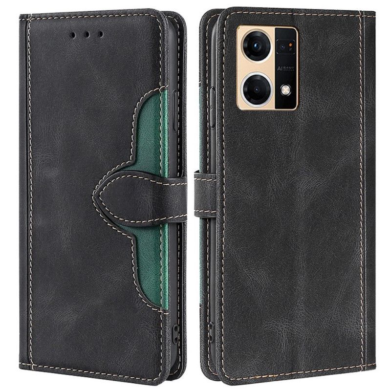 Kožené Puzdro Oppo Reno 7 Dvojfarebná Kvetinová