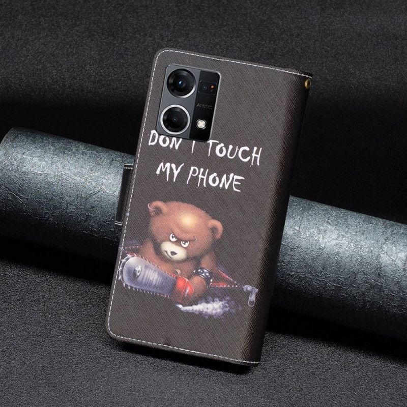 Kožené Puzdro Oppo Reno 7 Vreckový Medveď Na Zips