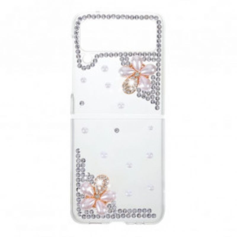 Flipové Puzdro Samsung Galaxy Z Flip 3 5G Kožené Puzdro Drahokamy