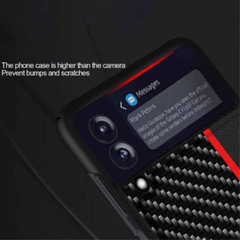 Flipové Puzdro Samsung Galaxy Z Flip 3 5G Kožené Puzdro Farebná Čiara