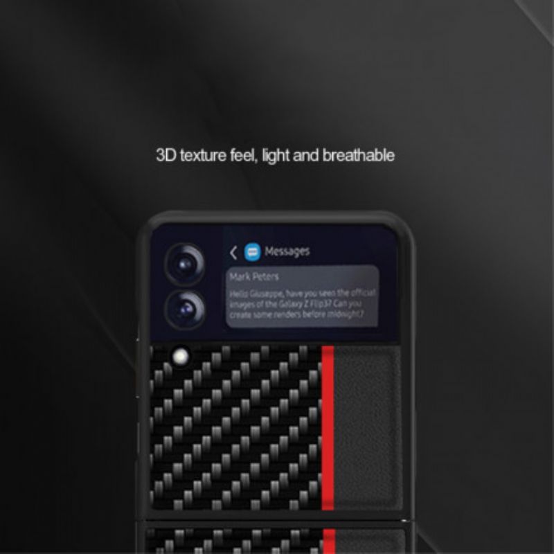 Flipové Puzdro Samsung Galaxy Z Flip 3 5G Kožené Puzdro Farebná Čiara