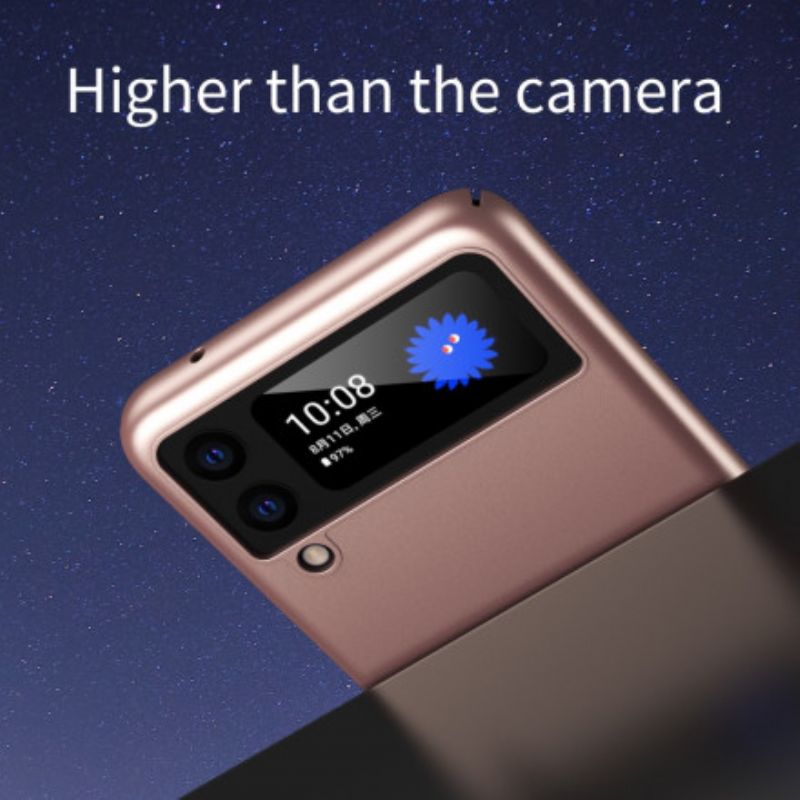 Flipové Puzdro Samsung Galaxy Z Flip 3 5G Kožené Puzdro Kovové