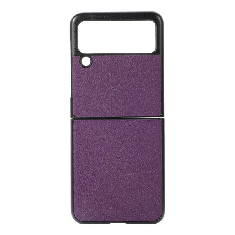 Flipové Puzdro Samsung Galaxy Z Flip 3 5G Kožené Puzdro Originálna Koža Litchi