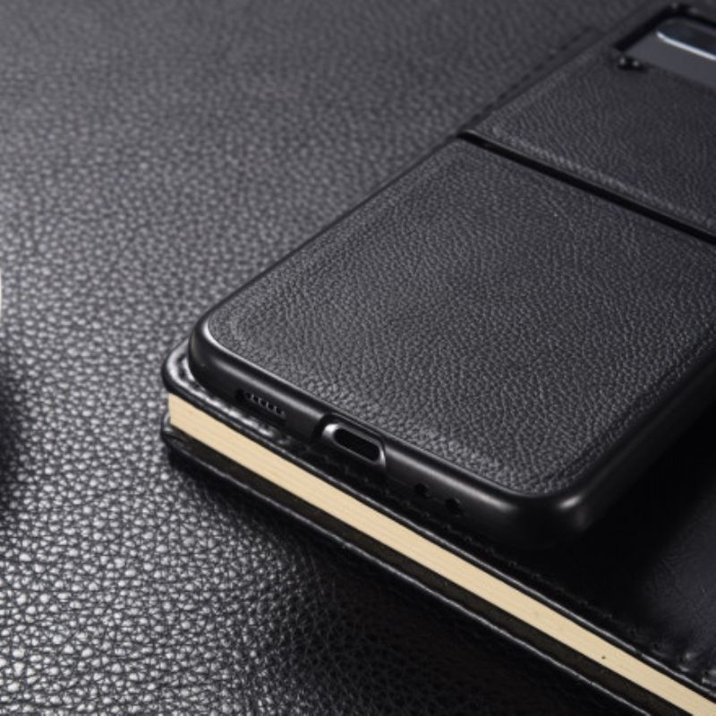 Flipové Puzdro Samsung Galaxy Z Flip 3 5G Kožené Puzdro Pravá Koža