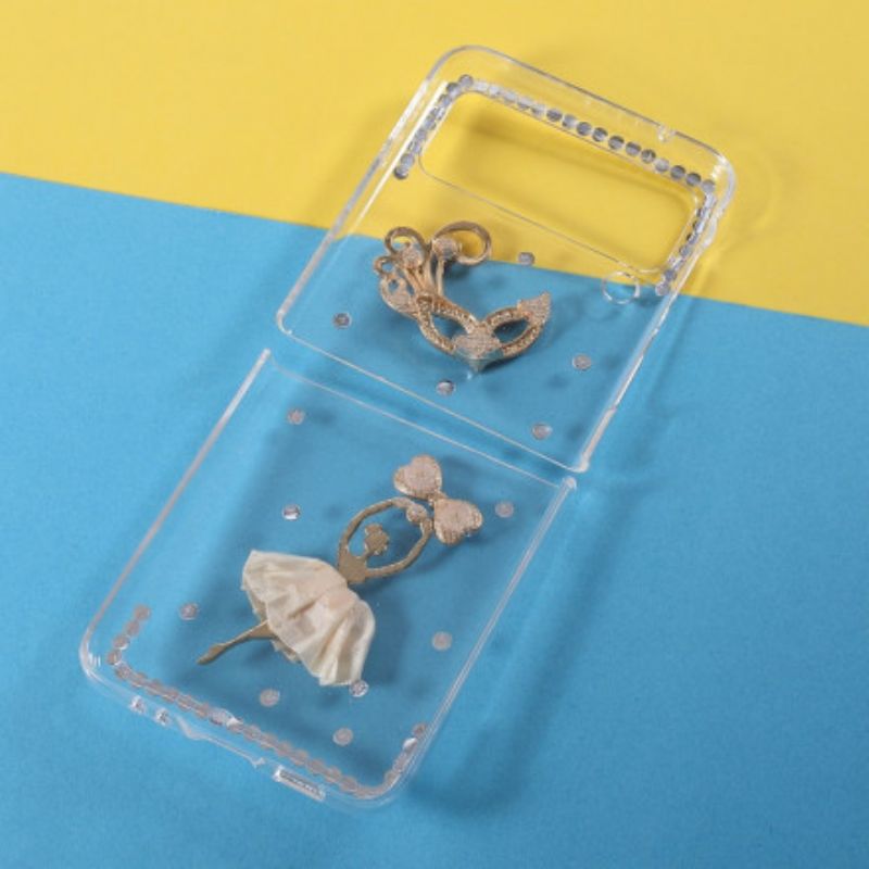 Flipové Puzdro Samsung Galaxy Z Flip 3 5G Kožené Puzdro Tanečnica Drahokamov