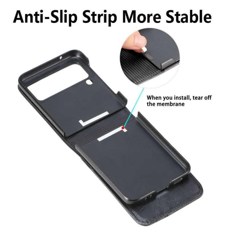Flipové Puzdro Samsung Galaxy Z Flip 3 5G Peňaženkový Kožené Puzdro Štýlová Kožená Peňaženka