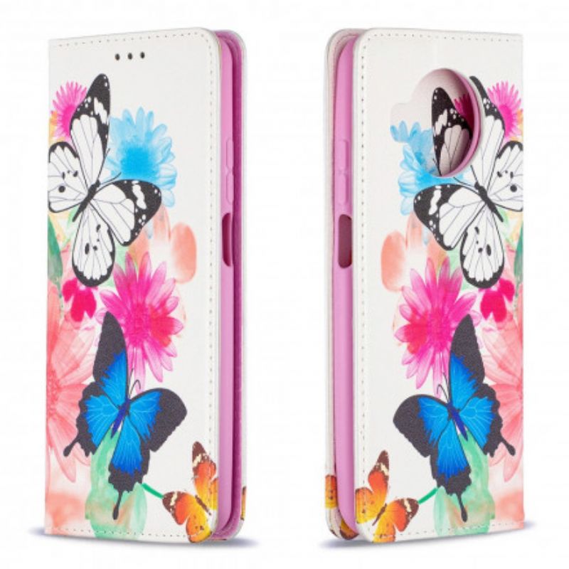 Flipové Puzdro Xiaomi Mi 10T Lite Kožené Puzdro Farebné Motýle