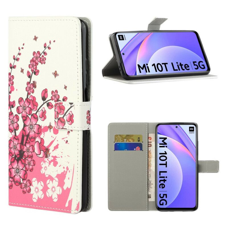 Kožené Puzdro Xiaomi Mi 10T Lite Tropické Kvety