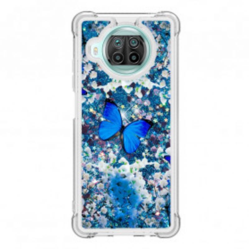 Kryt Xiaomi Mi 10T Lite Glitter Blue Butterflies