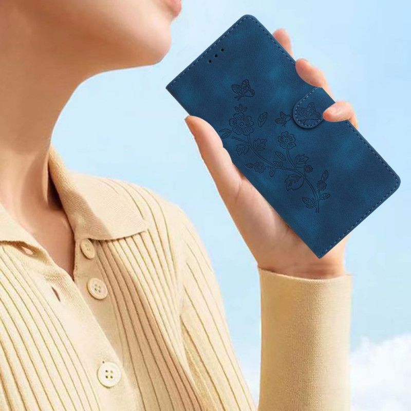 Puzdro Na Samsung Galaxy S24 5g Diskrétny Kvetinový Vzor S Remienkom