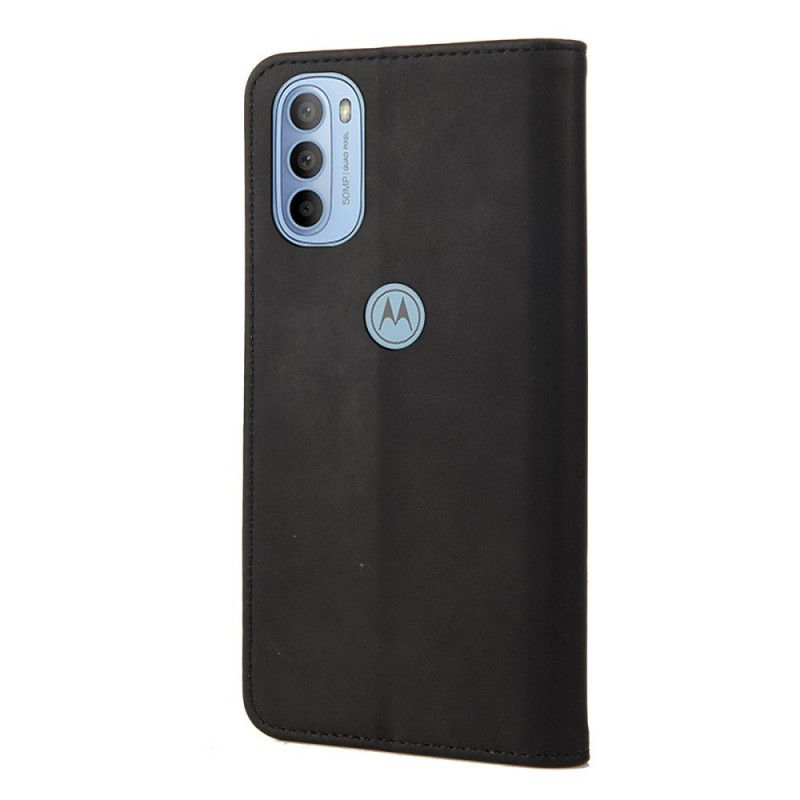 Flipové Puzdro Moto G51 5G Kožené Puzdro Dvojfarebný Biznis Kožený Efekt