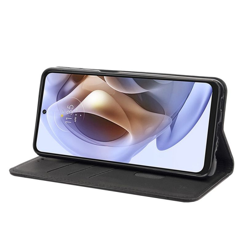 Flipové Puzdro Moto G51 5G Kožené Puzdro Dvojfarebný Biznis Kožený Efekt