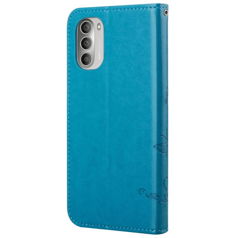 Kožené Puzdro Moto G51 5G Ázijské Motýle A Kvety