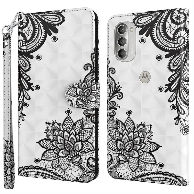 Kožené Puzdro Moto G51 5G Elegantná Čipka