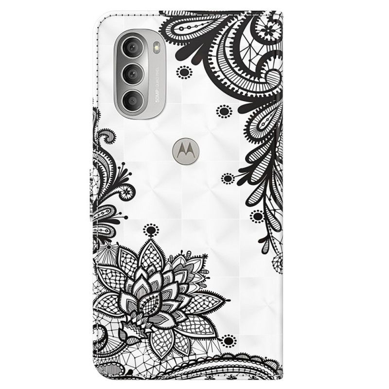 Kožené Puzdro Moto G51 5G Elegantná Čipka