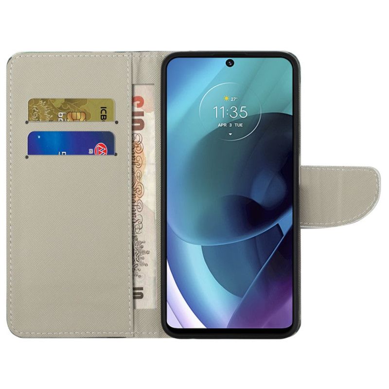 Kožené Puzdro Moto G51 5G Ukľudni Sa A Žiar