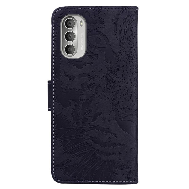 Peňaženkový Kryt Moto G51 5G Odtlačok Tváre Tigra