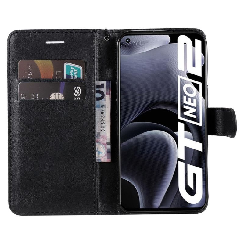 Flipové Puzdro Realme GT Neo 3T / Neo 2 Efekt Kože Na Remienku