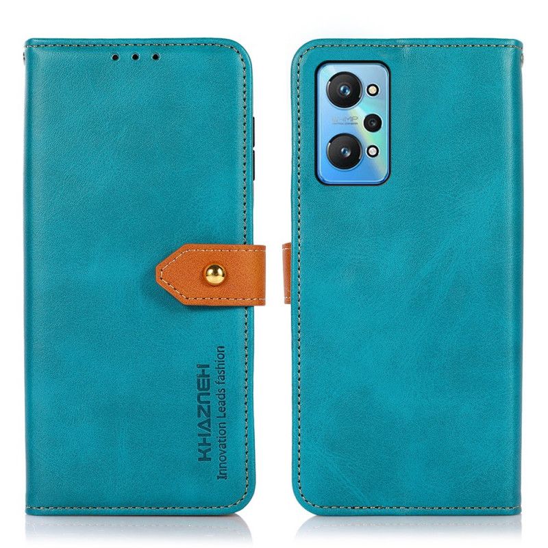 Kožené Puzdro Realme GT Neo 3T / Neo 2 Dvojfarebná Zlatá Spona Khazneh