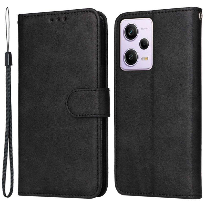Kožené Puzdro Xiaomi Redmi Note 12 Pro Obyčajné S Popruhom