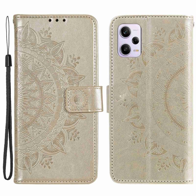 Peňaženkový Kryt Xiaomi Redmi Note 12 Pro Mandala Sun So Šnúrkou