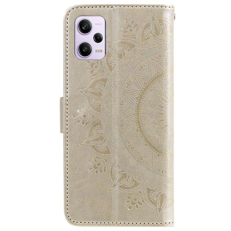 Peňaženkový Kryt Xiaomi Redmi Note 12 Pro Mandala Sun So Šnúrkou
