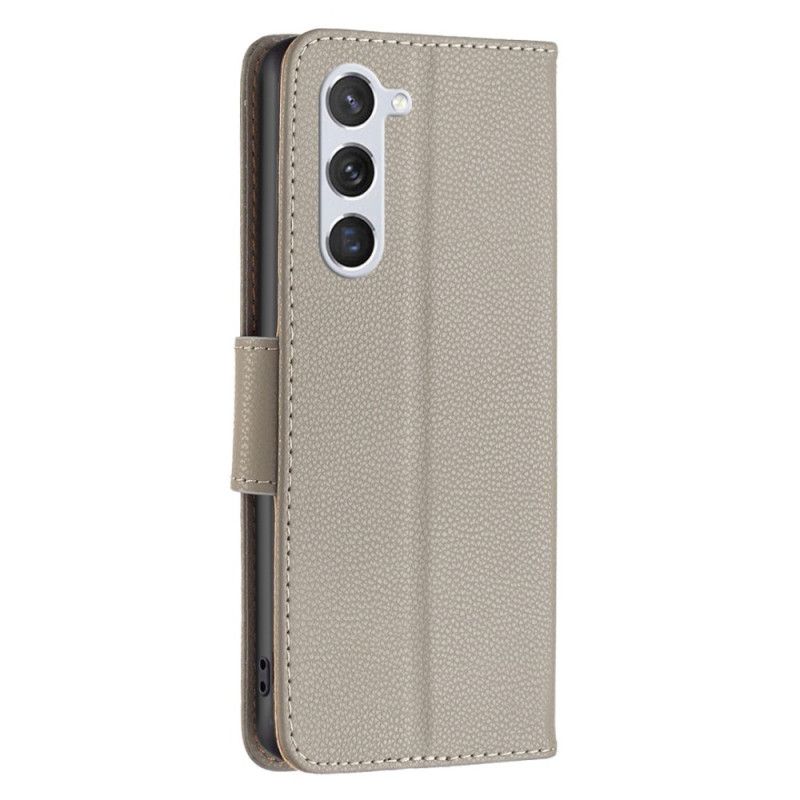 Flipové Puzdro Samsung Galaxy S23 5G Šikmá Spona Z Liči