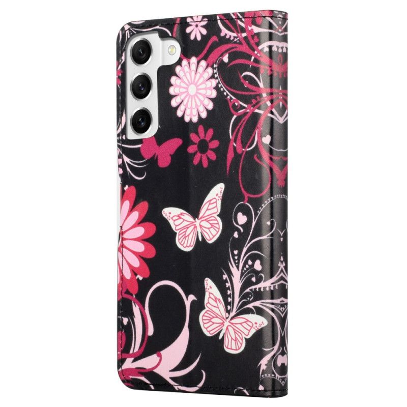 Kožené Puzdro Samsung Galaxy S23 5G Krásne Motýle