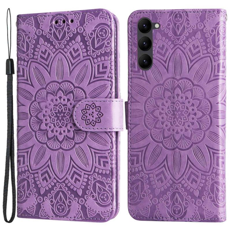 Kožené Puzdro Samsung Galaxy S23 5G Mandala Sun So Šnúrkou